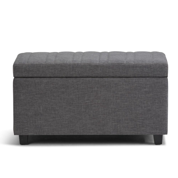 Simpli Home Storage Ottoman In Linen
