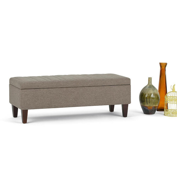Simpli Home Storage Ottoman In Linen