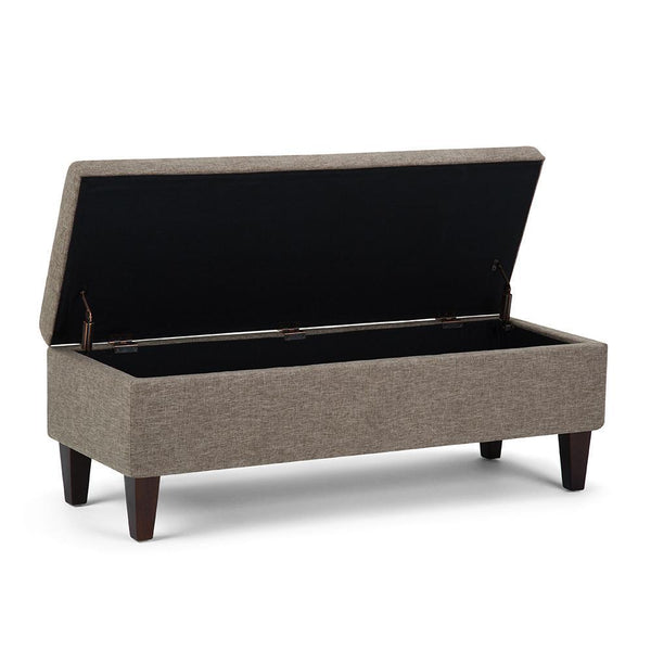 Simpli Home Storage Ottoman In Linen