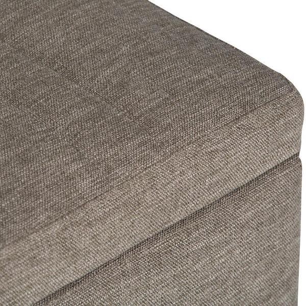 Simpli Home Storage Ottoman In Linen