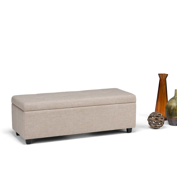 Simpli Home Storage Ottoman In Natural