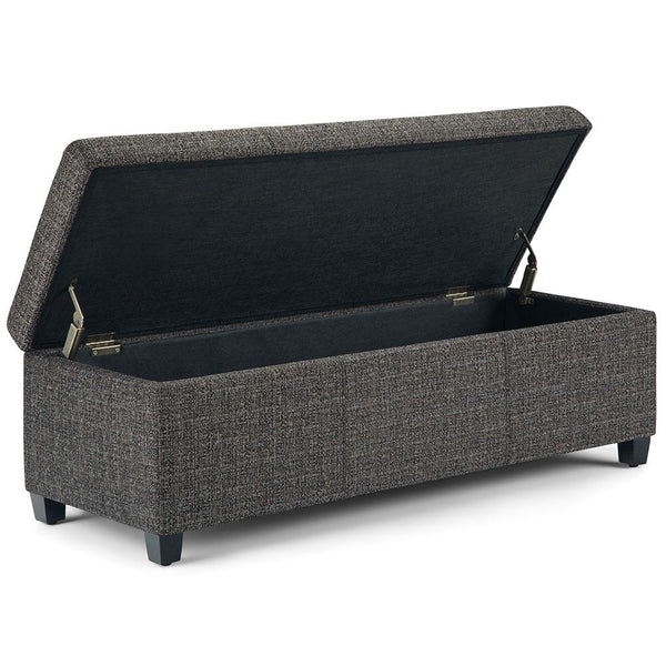 Simpli Home Storage Ottoman In Tweed