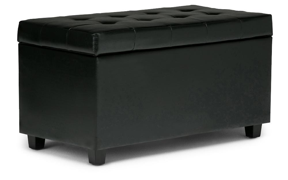 simpli home Storage Ottoman in Vegan Leather