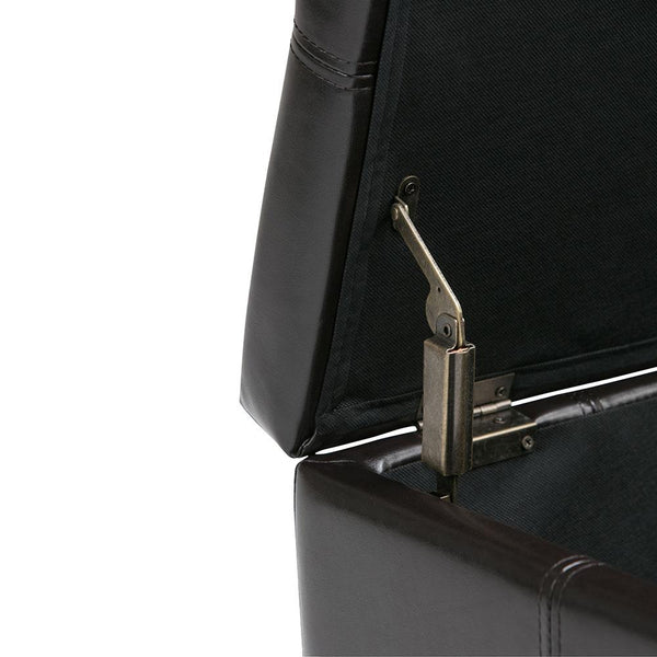 Simpli Home Storage Ottoman In Vegan Leather