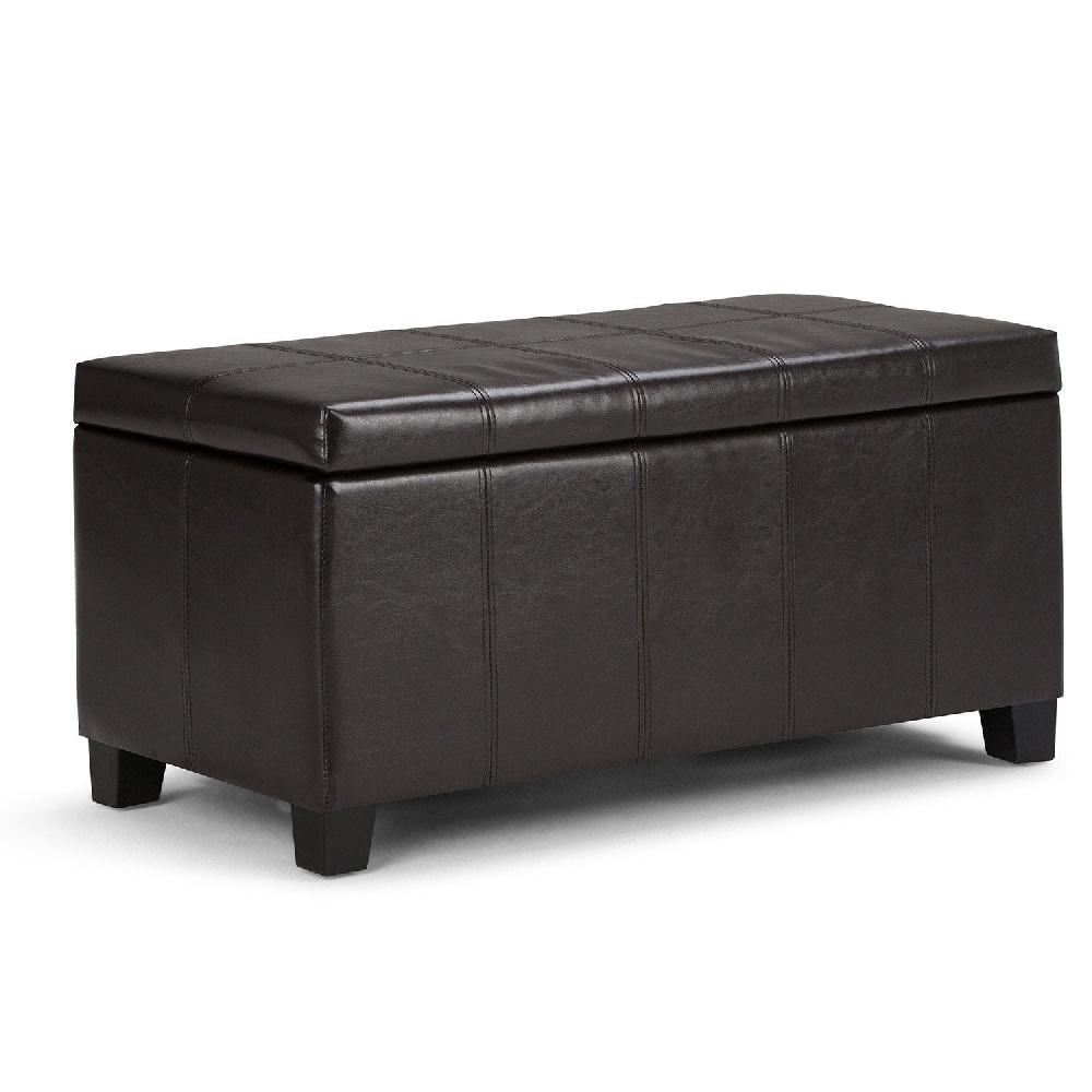 simpli home Storage Ottoman in Vegan Leather