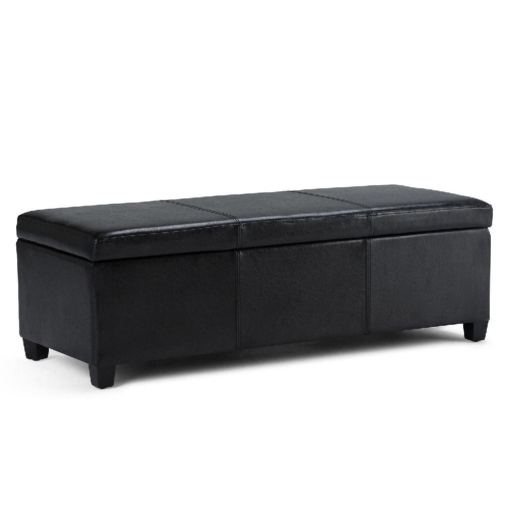 simpli home Storage Ottoman in Vegan Leather