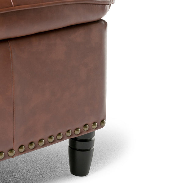 Simpli Home Storage Ottoman In Vegan Leather