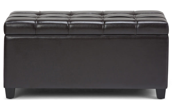 Simpli Home Storage Ottoman In Vegan Leather