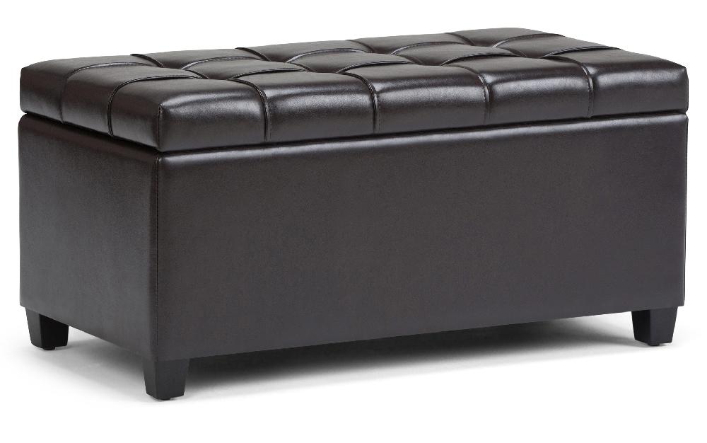 simpli home Storage Ottoman in Vegan Leather