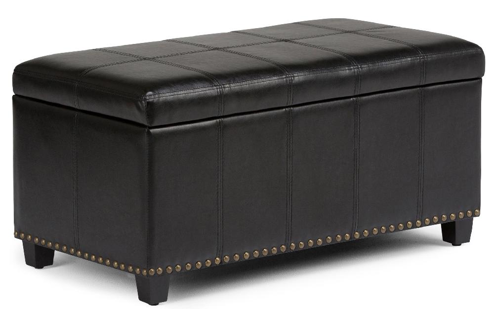 simpli home Storage Ottoman in Vegan Leather