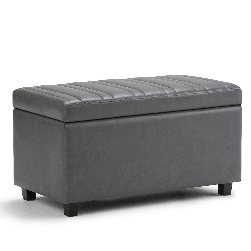 simpli home Storage Ottoman in Vegan Leather