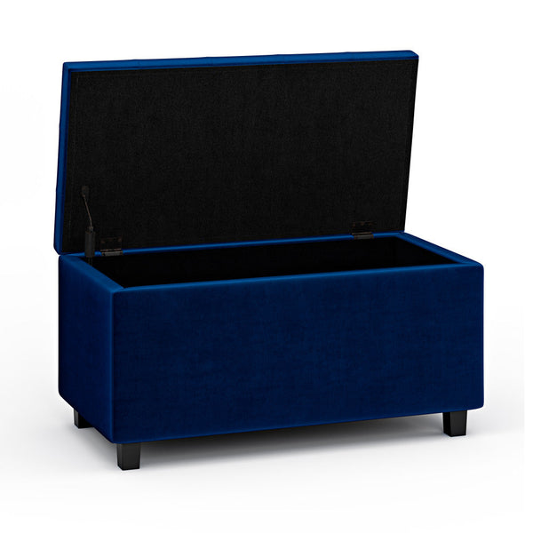 Simpli Home Storage Ottoman In Velvet Fabric