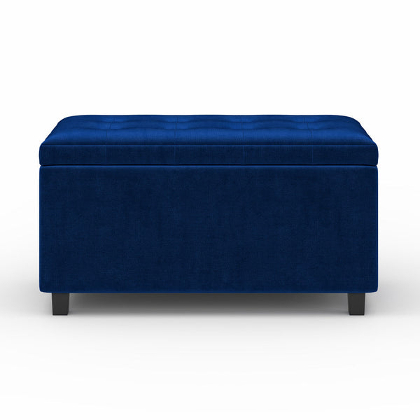 Simpli Home Storage Ottoman In Velvet Fabric