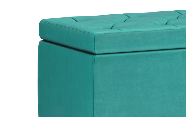 Simpli Home Storage Ottoman In Velvet Fabric