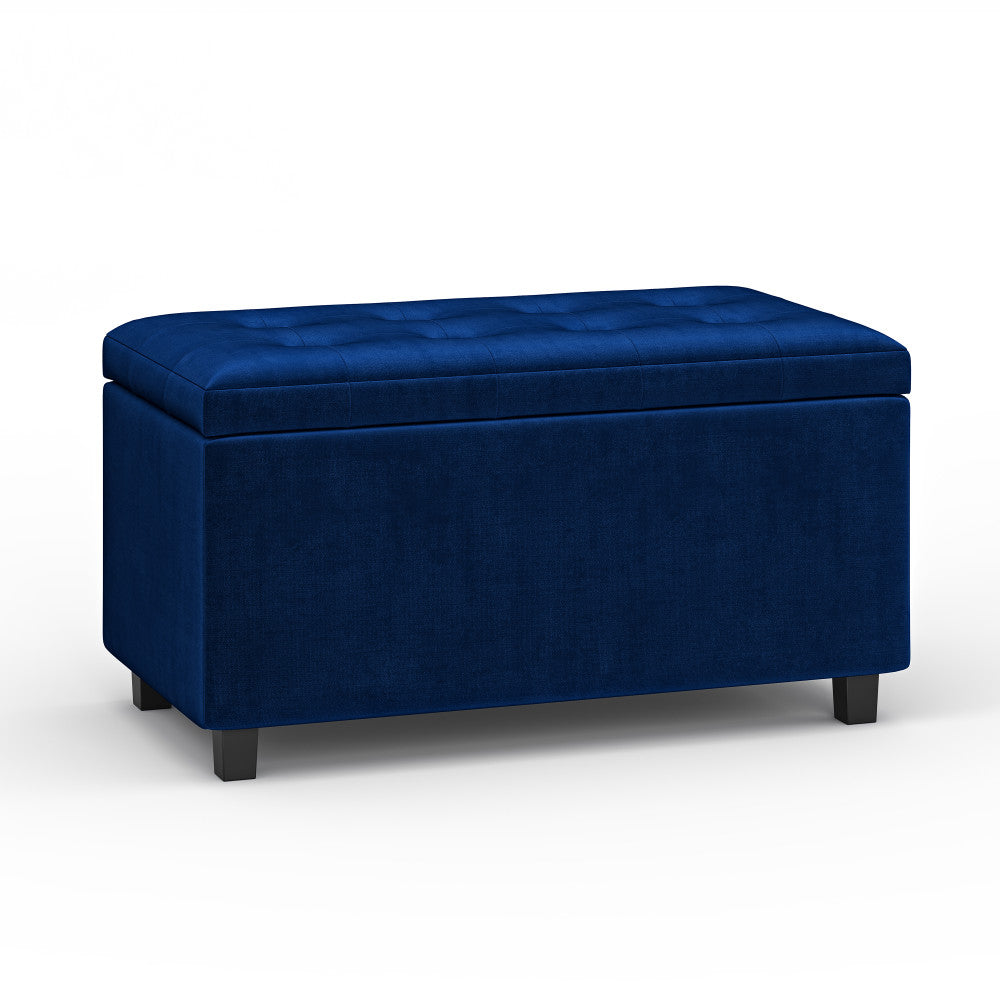 simpli home Storage Ottoman in Velvet Fabric