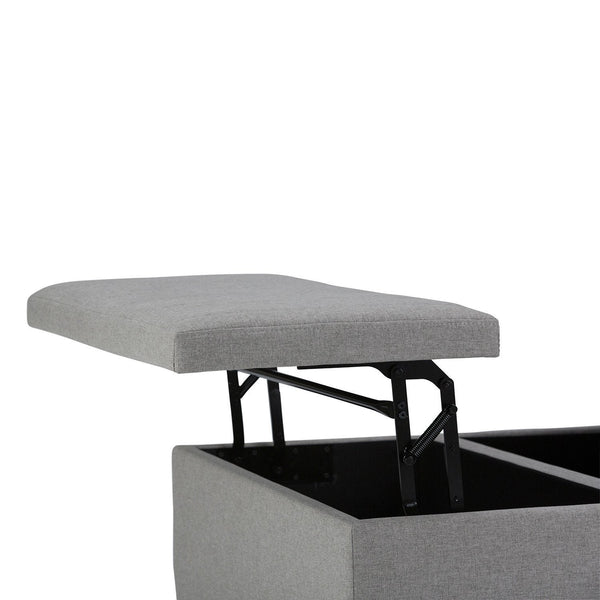 Simpli Home Table Ottoman In Dove Grey