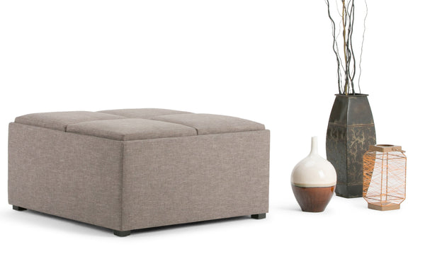 Simpli Home Table Ottoman In Linen