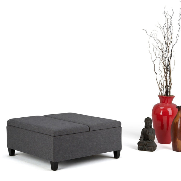 Simpli Home Table Ottoman In Linen