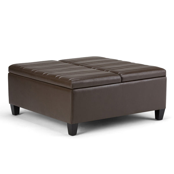 Simpli Home Table Ottoman In Vegan Leather