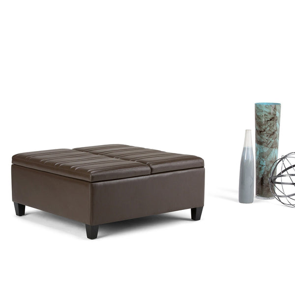 Simpli Home Table Ottoman In Vegan Leather