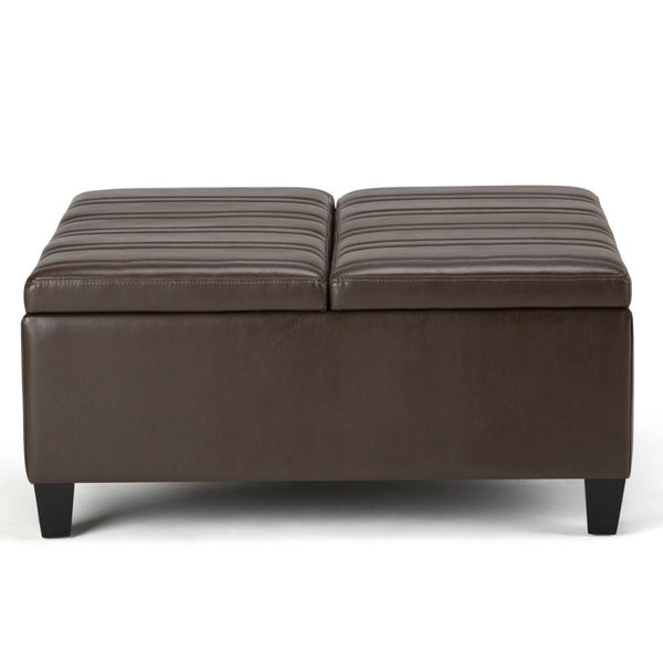 Simpli Home Table Ottoman In Vegan Leather