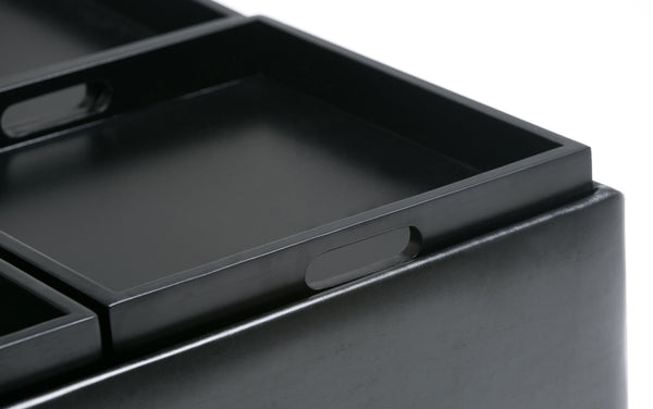 Simpli Home Table Ottoman In Vegan Leather