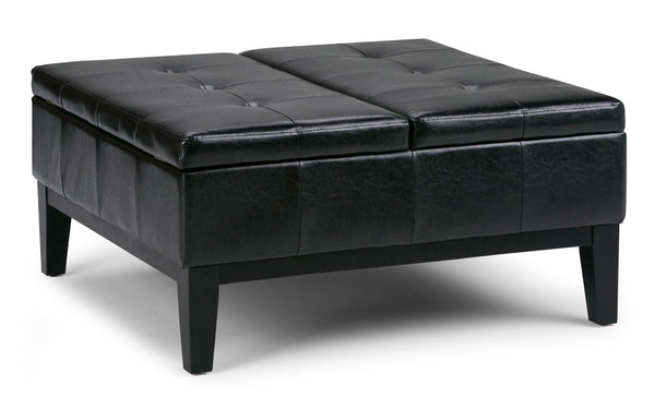Simpli Home Table Ottoman In Vegan Leather