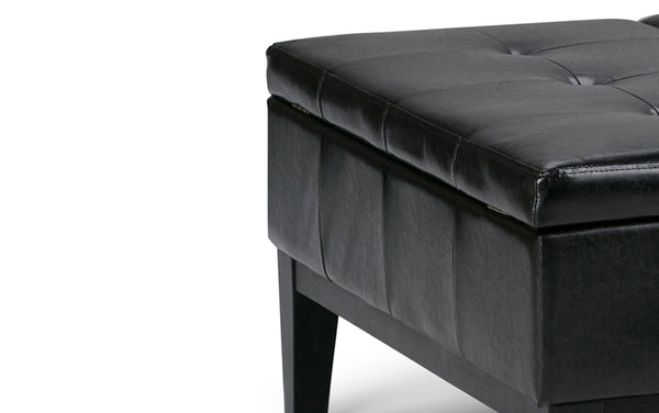 Simpli Home Table Ottoman In Vegan Leather