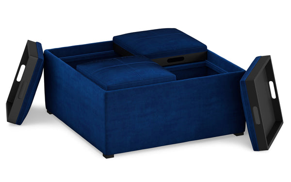 Simpli Home Table Ottoman In Velvet Fabric