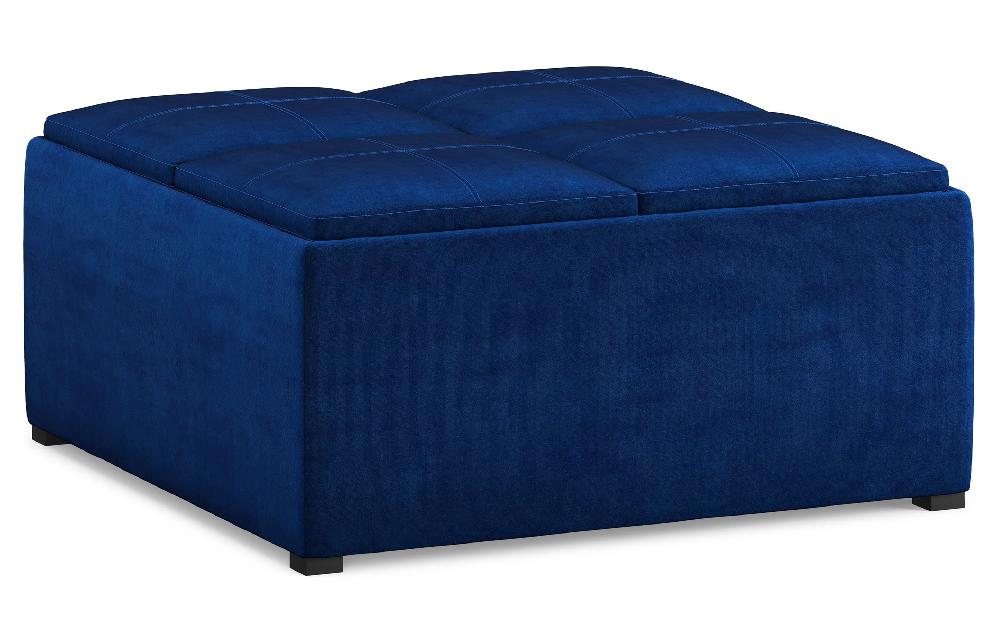 simpli home Table Ottoman in Velvet Fabric