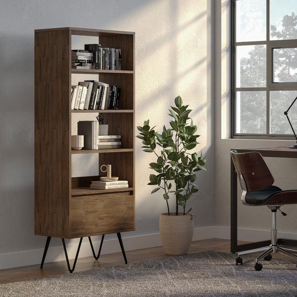 Simpli Home Tall Bookcase In Acacia