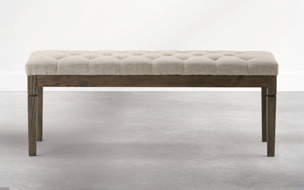 Simpli Home Tufted Ottoman Bench In Wheat Beige