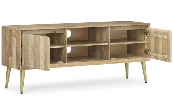 Simpli Home TV Media Stand In Mango