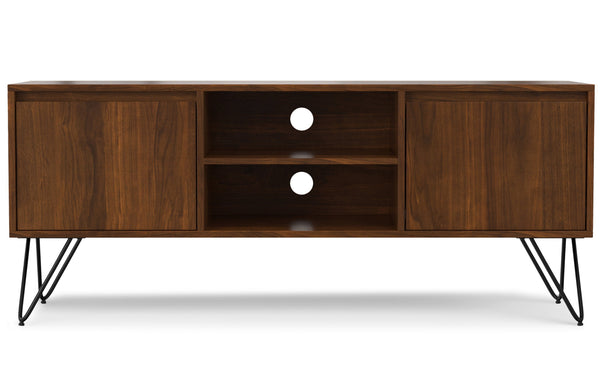 Simpli Home TV Media Stand In Walnut