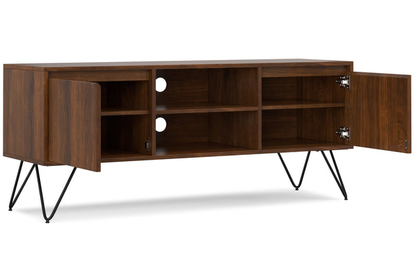 Simpli Home TV Media Stand In Walnut