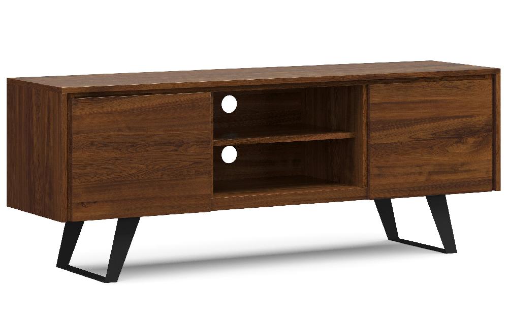 simpli home TV Media Stand in Walnut