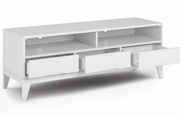 Simpli Home TV Stand In White