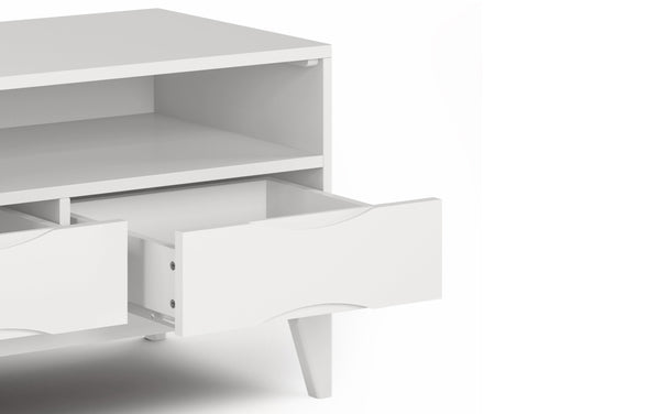Simpli Home TV Stand In White