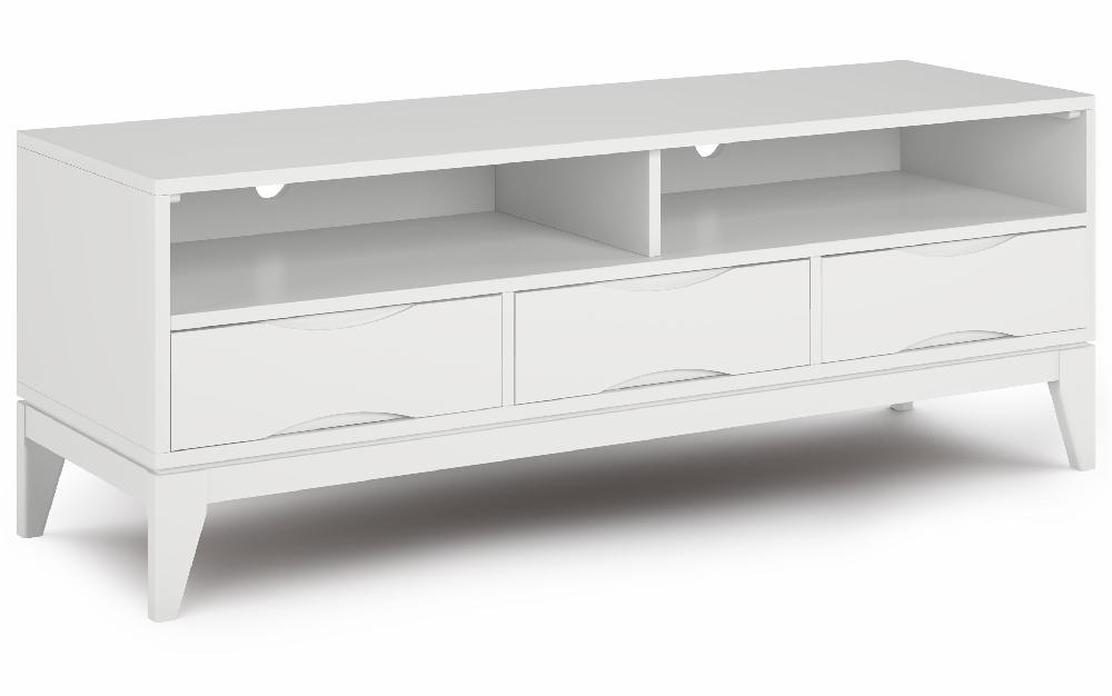 simpli home TV Stand in White
