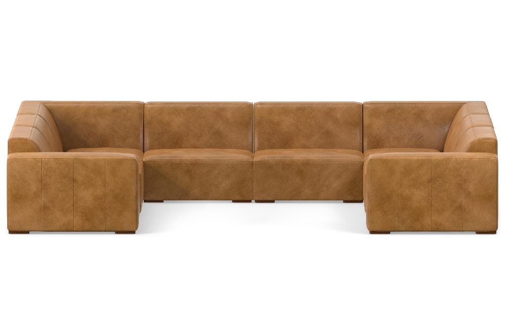 simpli home U-Shaped Sectional in Genuine Leather