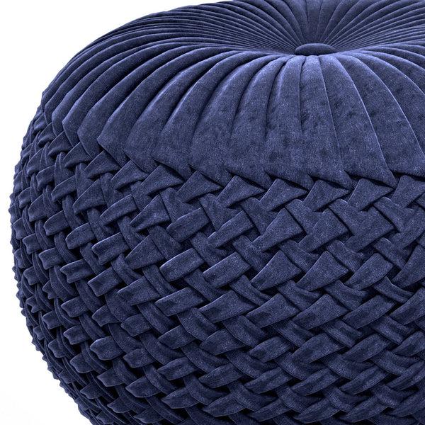 Simpli Home Velvet Round Pouf