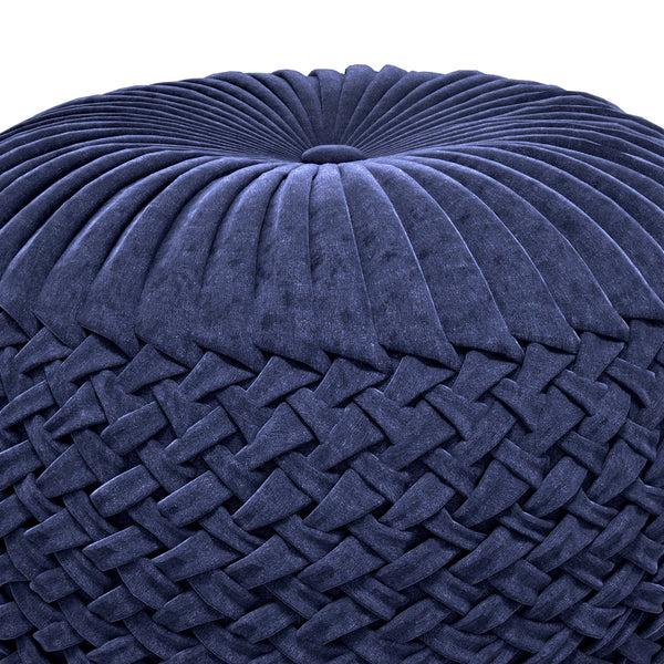 Simpli Home Velvet Round Pouf