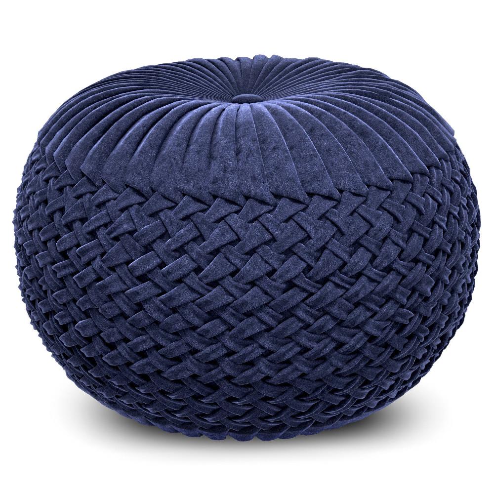 simpli home Velvet Round Pouf