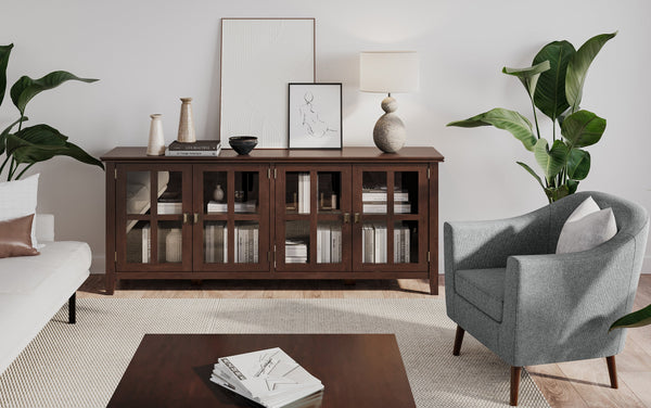 Simpli Home Wide 4 Door Storage Cabinet