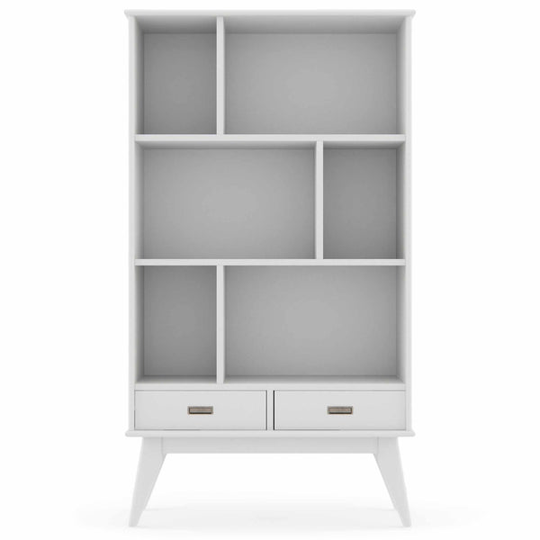 Simpli Home Wide Bookcase In White