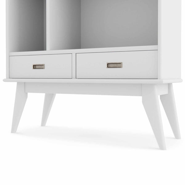Simpli Home Wide Bookcase In White