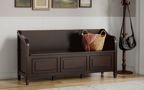 Simpli Home Wide Entryway Storage Bench