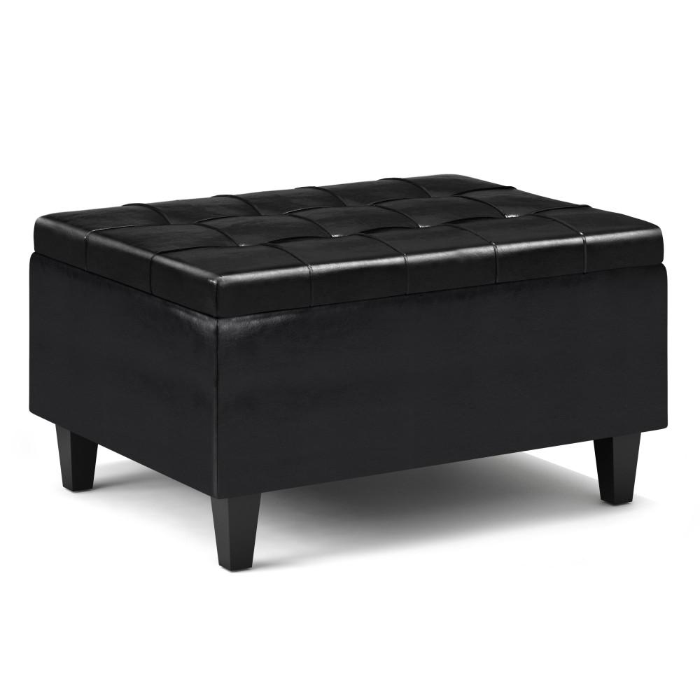 simpli home Small Coffee Table Ottoman in Vegan Leather