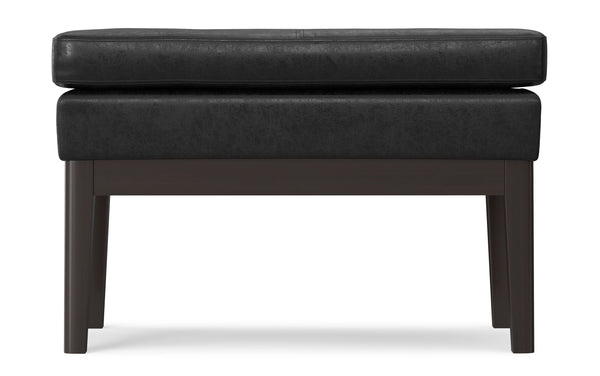 Simpli Home Small Ottoman Bench Distressed Vegan Leather