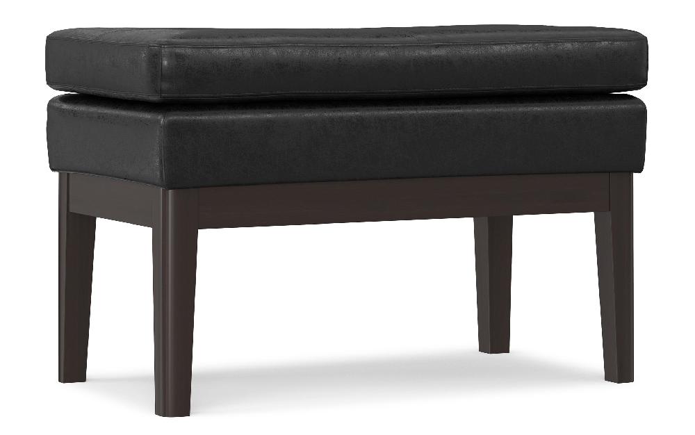 simpli home Small Ottoman Bench Distressed Vegan Leather